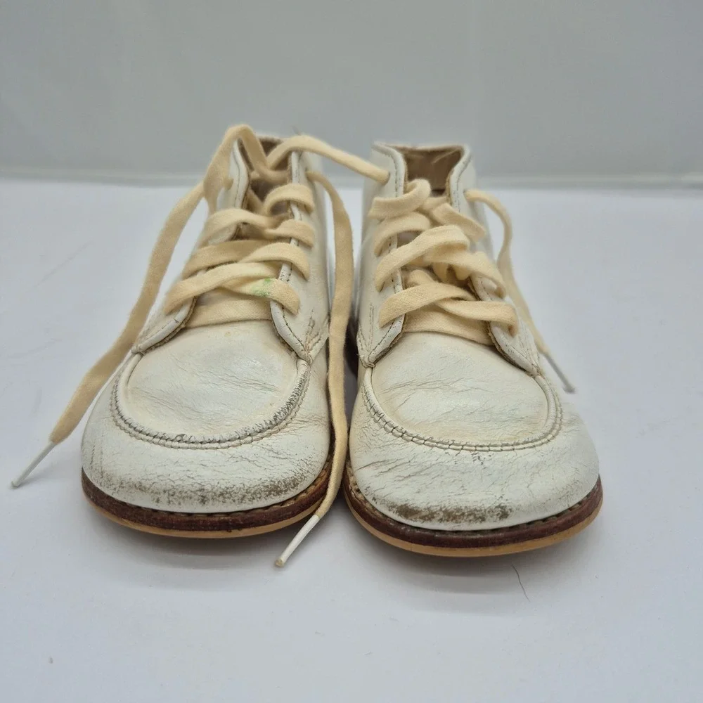 VTG Stride Rite Baby's First Steps Shoes Lace Up Leather 50s